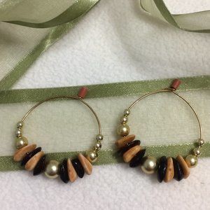 Stone & Beads Hoop Earrings